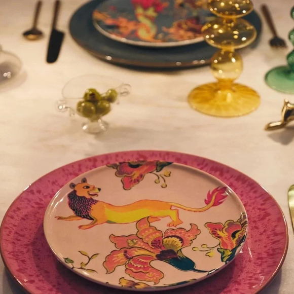 NWT Anthropologie  House Of Hackney  Pink Lion  Desert Plate - Picture 4 of 5